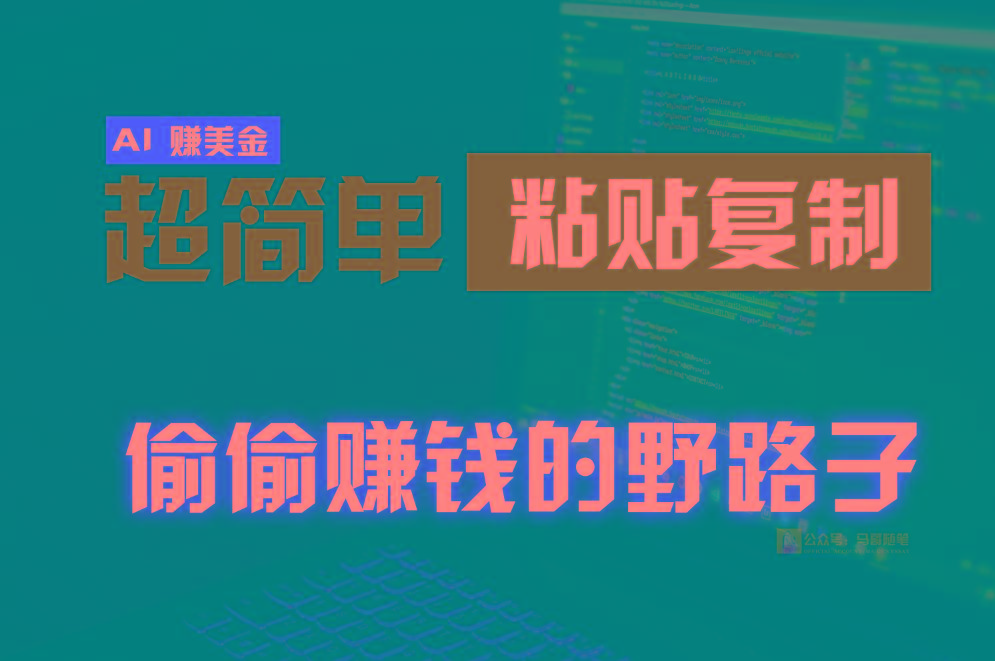 偷偷赚钱野路子，0成本海外淘金，无脑粘贴复制，稳定且超简单，适合副业兼职-网创资源