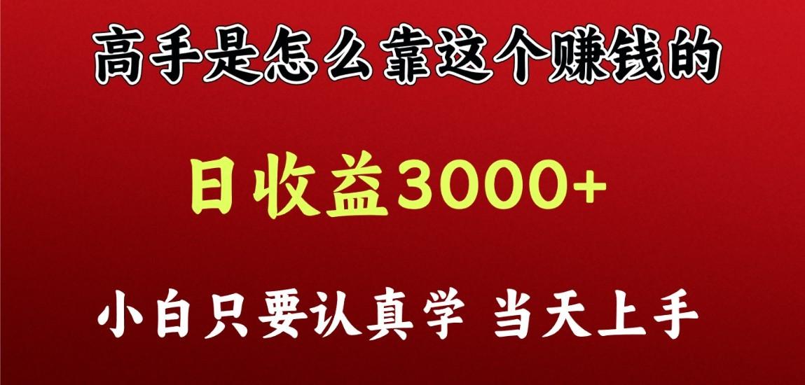 看高手是怎么赚钱的，一天收益至少3000+以上，小白当天上手-网创资源