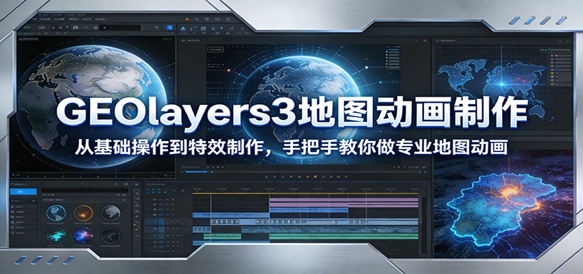 GEOlayers3地图动画制作：从基础操作到特效制作，手把手教你做专业地图动画-网创资源