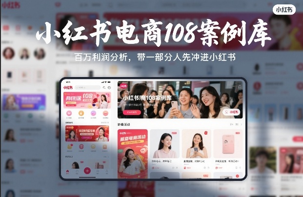 小红书电商108案例库，百W利润分析，带一部分人先冲进小红书【文档】-网创资源