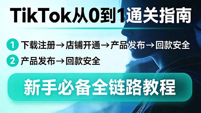 TikTok从0到1通关指南：下载注册→店铺开通→产品发布→回款安全，新手必备全链路教程-网创资源