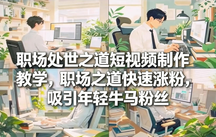 职场处世之道短视频制作教学，职场之道快速涨粉，吸引年轻牛马粉丝-网创资源