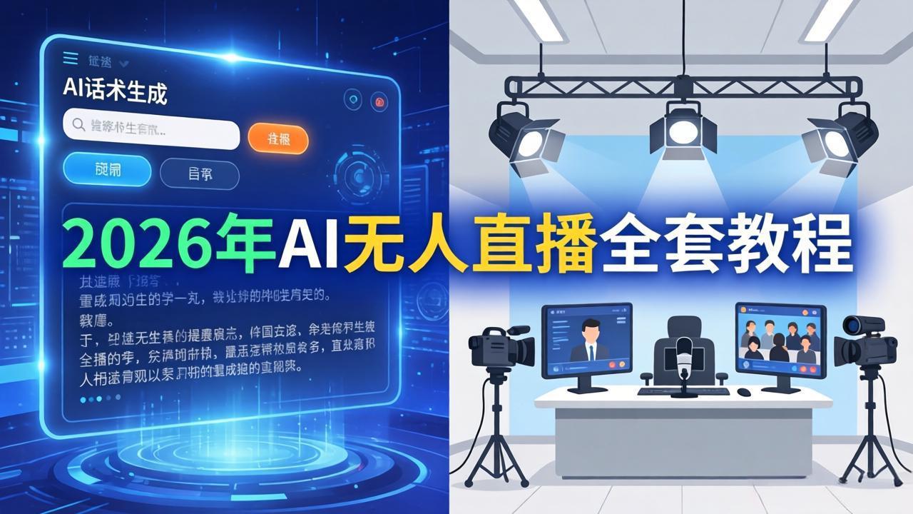 2026年AI无人直播全套教程：OBS安装+软件配置+直播间搭建+话术生成+一键开播实操-网创资源