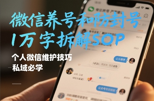微信养号和防封号1万字拆解SOP，个人微信维护技巧，私域必学【文档】-网创资源