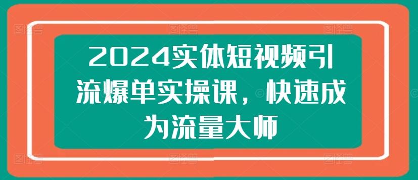 2024实体短视频引流爆单实操课，快速成为流量大师-网创资源