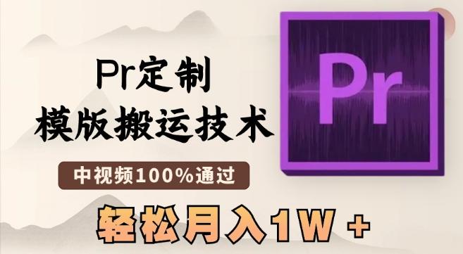 最新Pr定制模版搬运技术，中视频100%通过，几分钟一条视频，轻松月入1W＋【揭秘】-网创资源
