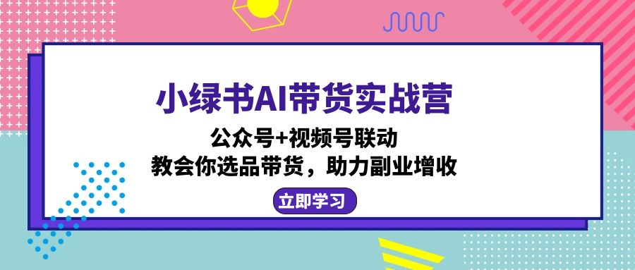 小绿书AI带货实战营：公众号+视频号联动，教会你选品带货，助力副业增收-网创资源