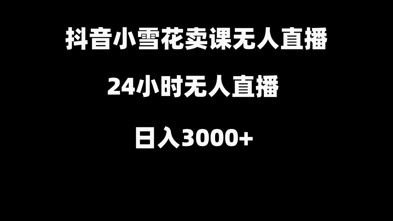 抖音小雪花卖缝补收纳教学视频课程，无人直播日入3000+-网创资源