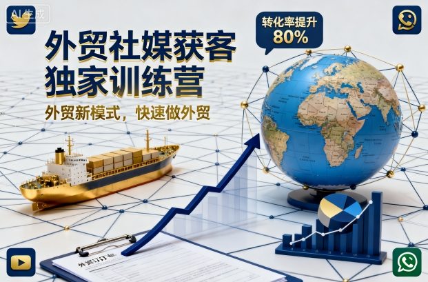 外贸社媒获客独家训练营，外贸新模式，快速做外贸(更新26年3月)-网创资源
