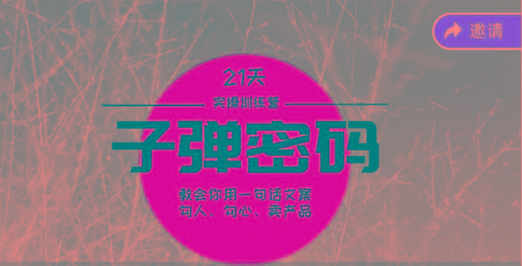 《子弹密码训练营》-用一句话文案勾人勾心卖产品，21天学到顶尖文案大师策略和技巧-网创资源