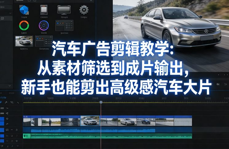 汽车广告剪辑教学：从素材筛选到成片输出，新手也能剪出高级感汽车大片-网创资源