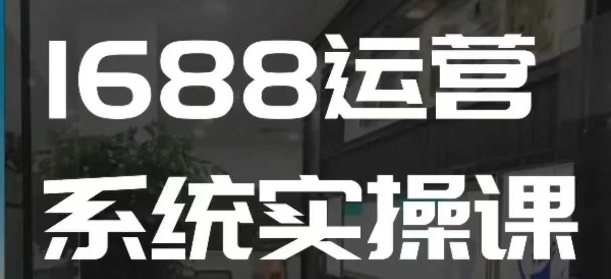 1688高阶运营系统实操课，快速掌握1688店铺运营的核心玩法-网创资源