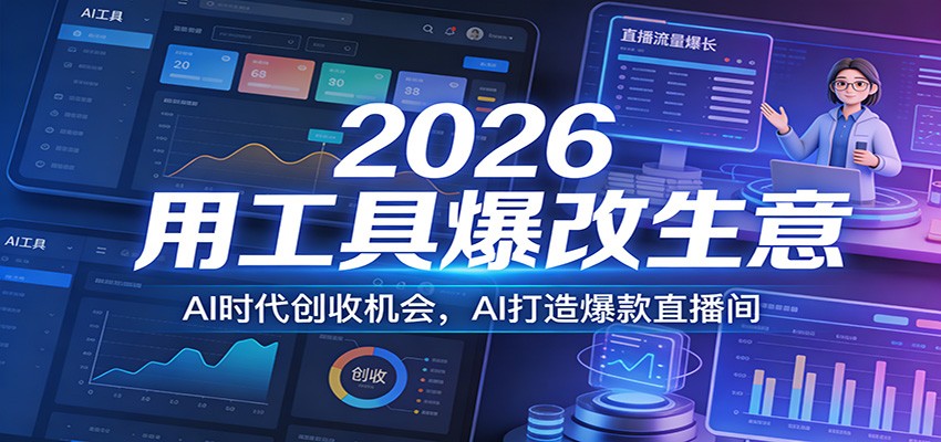 2026用工具爆改生意，AI时代创收机会，AI打造爆款直播间-网创资源