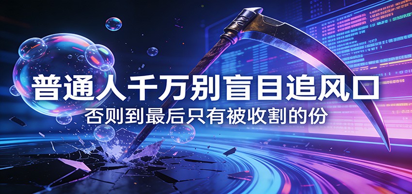 付费文章《通人千万别盲目追风口》否则到最后只有被收割的份-网创资源