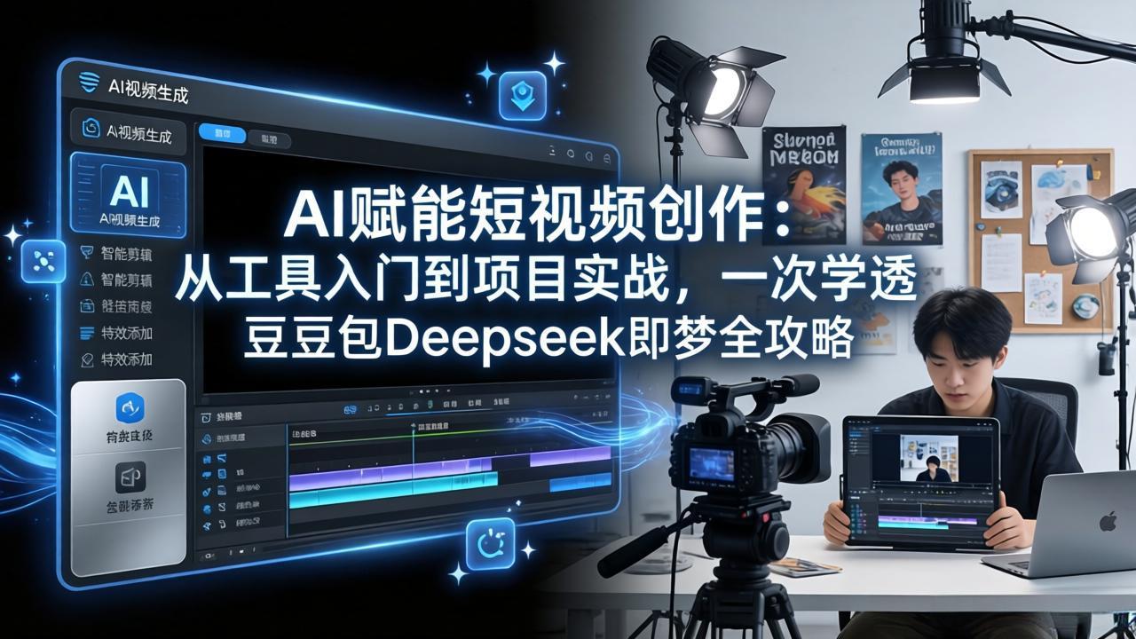 AI赋能短视频创作：从工具入门到项目实战，一次学透豆包Deepseek即梦全攻略-网创资源