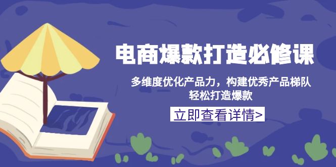 电商爆款打造必修课：多维度优化产品力，构建优秀产品梯队，轻松打造爆款-网创资源