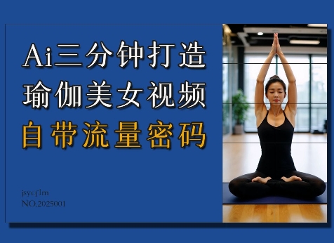 Ai3分钟打造瑜伽美女视频，自带流量密码-网创资源