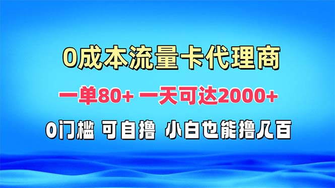 免费流量卡代理一单80+ 一天可达2000+-网创资源