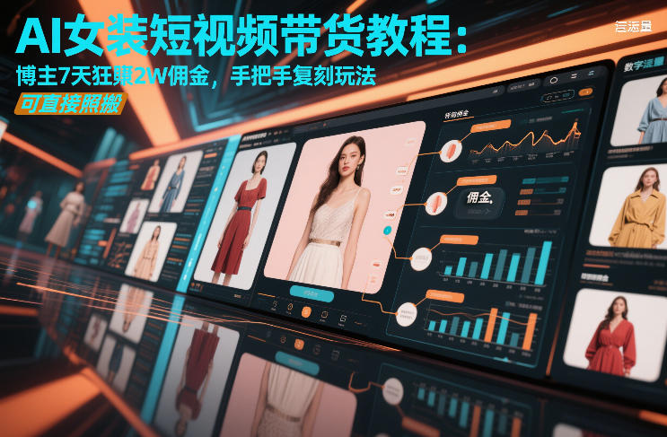AI女装短视频带货教程：博主7天狂賺2W佣金，手把手复刻玩法，可直接照搬-网创资源