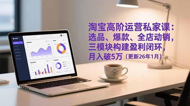 淘宝高阶运营私家课：选品、爆款、全店动销，三模块构建盈利闭环，月入破5万(更新26年1月-网创资源