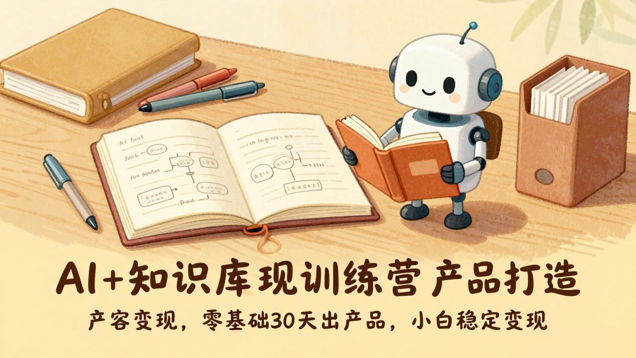 AI+知识库变现训练营，产品打造、内容创作、全平台变现，零基础30天出产品，小白稳定变现-网创资源