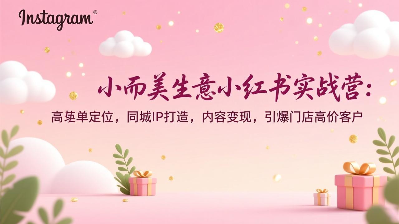 小而美生意小红书实战营：高客单定位，同城IP打造，内容变现，引爆门店高价客户-网创资源