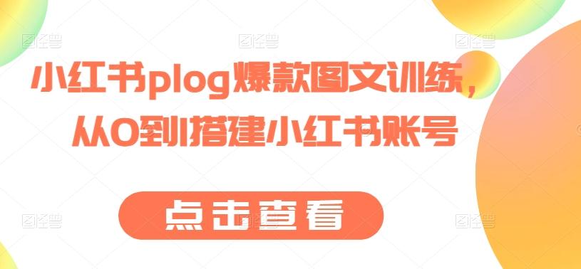 小红书plog爆款图文训练，从0到1搭建小红书账号-网创资源