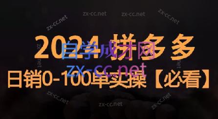恒哥·2024拼多多日销0-100单实操-网创资源