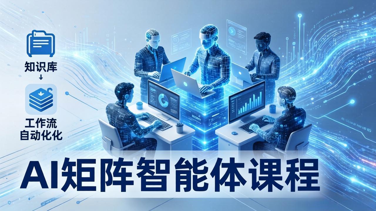 AI矩阵智能体实战：100个数字员工批量生产内容，文本知识库+工作流自动化全搞定-网创资源