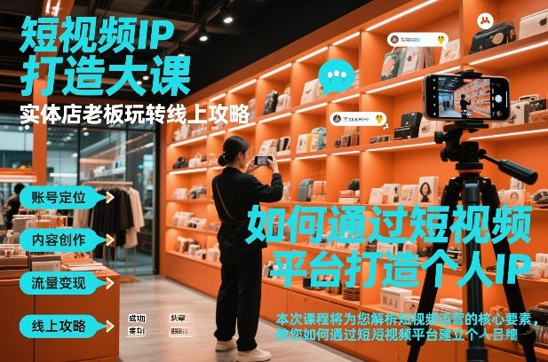 短视频ip打造大课，实体店老板玩转线上攻略-网创资源
