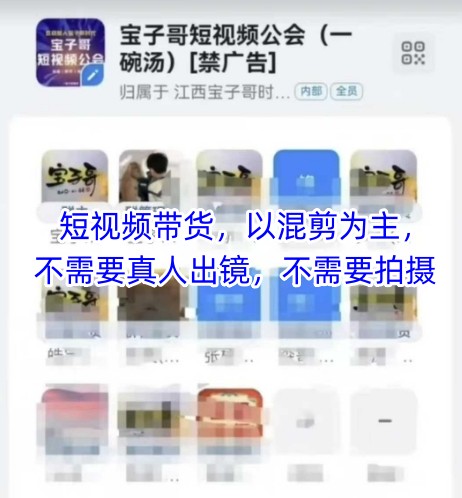 宝子哥头部团队短视频带货，以混剪为主，不需要真人出镜，不需要拍摄-网创资源