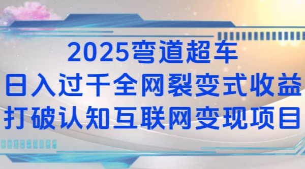 2025弯道超车日入过K全网裂变式收益打破认知互联网变现项目【揭秘】-网创资源