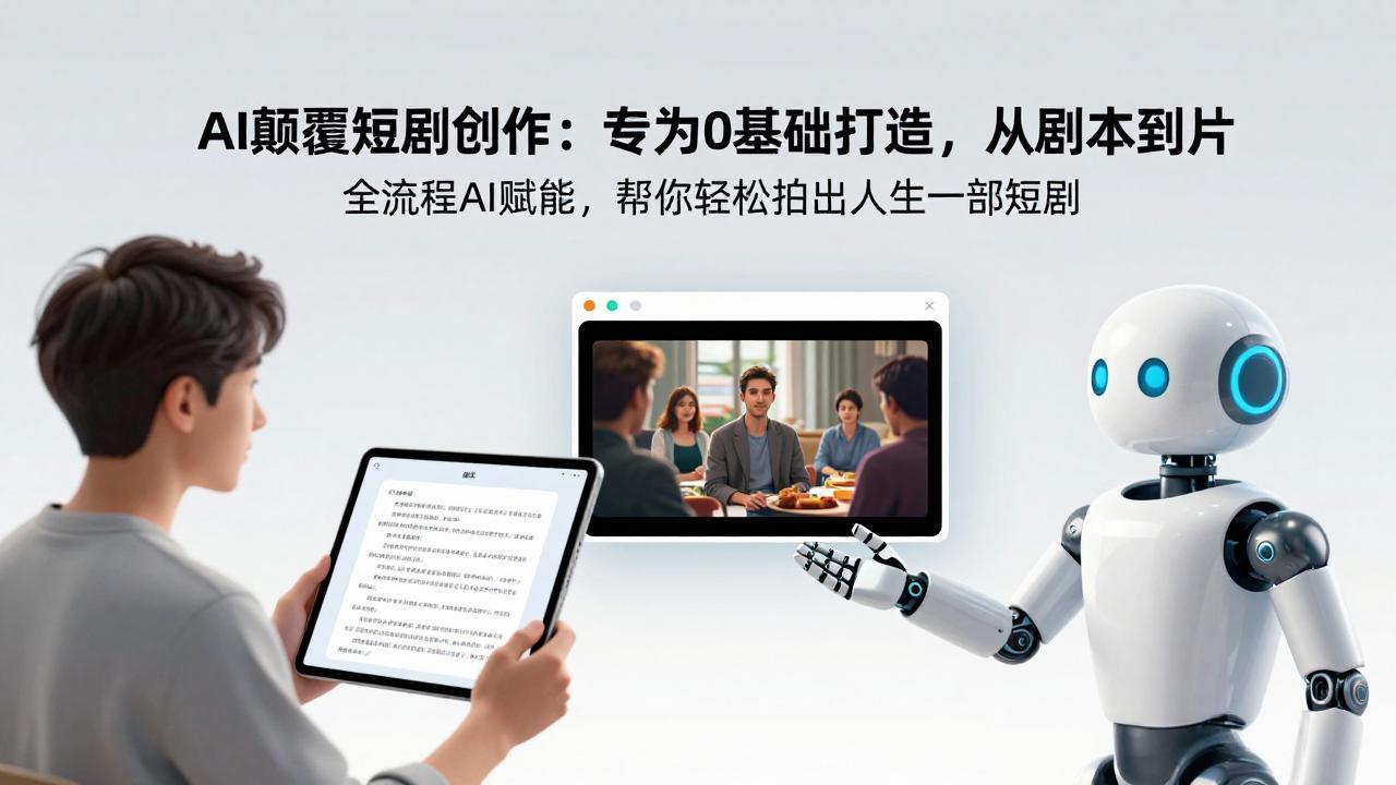 AI颠覆短剧创作：专为0基础打造，从剧本到成片全流程AI赋能，帮你轻松拍出人生第一部短剧-网创资源