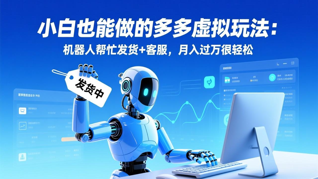 小白也能做的多多虚拟玩法：机器人帮忙发货+客服，月入过万很轻松-网创资源