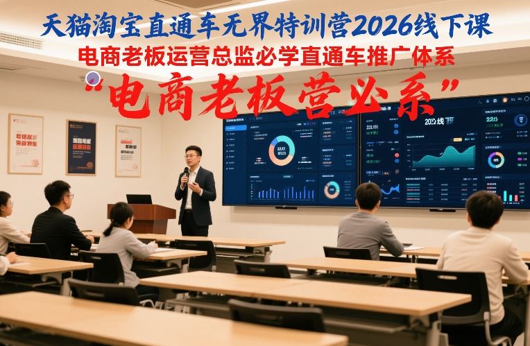 天猫淘宝直通车无界特训营2026线下课，电商老板运营总监必学直通车推广体系-网创资源