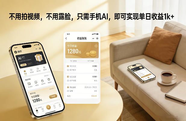 不用拍视频，不用露脸，只需手机AI，即可实现单日收益1k+【揭秘】-网创资源