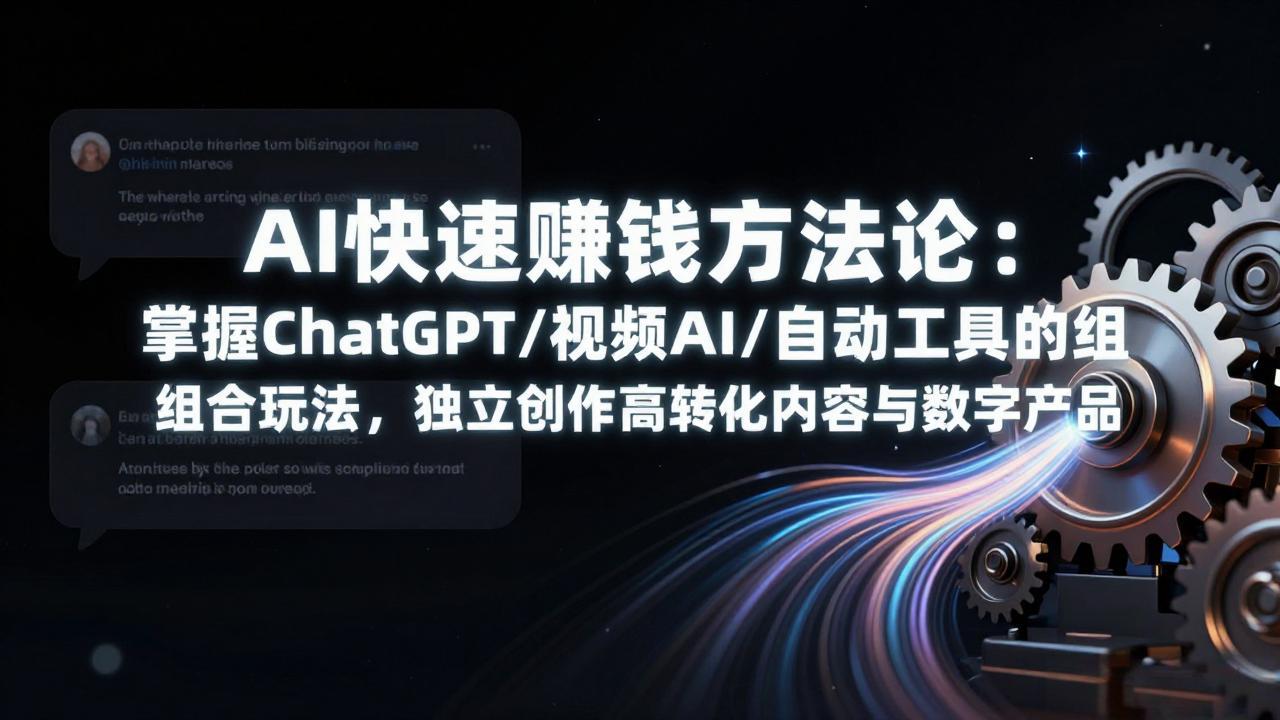 AI快速赚钱方法论：掌握ChatGPT/视频AI/自动化工具的组合玩法，独立创作高转化内容与数字产品-网创资源