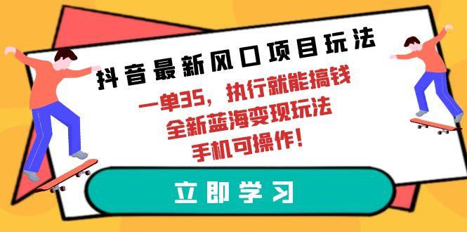 (9948期)抖音最新风口项目玩法，一单35，执行就能搞钱 全新蓝海变现玩法 手机可操作-网创资源