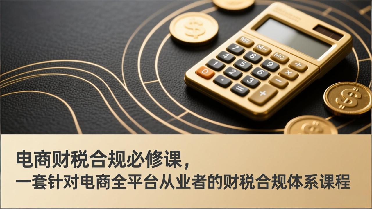 电商财税合规必修课，是一套针对电商全平台从业者的财税合规体系课程-网创资源