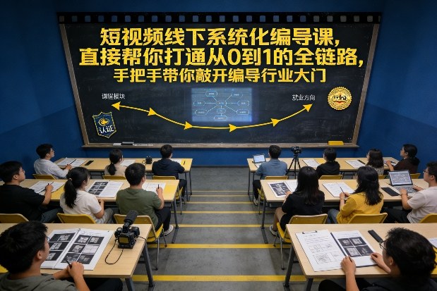 短视频线下系统化编导课，直接帮你打通从0到1的全链路，手把手带你敲开编导行业大门-网创资源