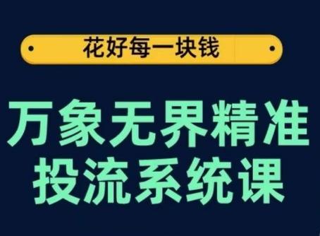万象无界精准投流系统课，从关键词到推荐，从万象台到达摩盘，从底层原理到实操步骤-网创资源
