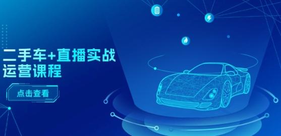 二手车+直播实战运营课程：直播推荐/短视频推荐/千川投放/直播全流程-网创资源