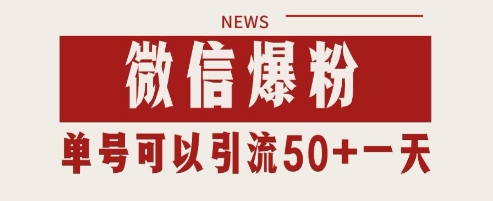 微信爆粉，私域暴力引流打法日引千粉 单号日进50+【揭秘】-网创资源