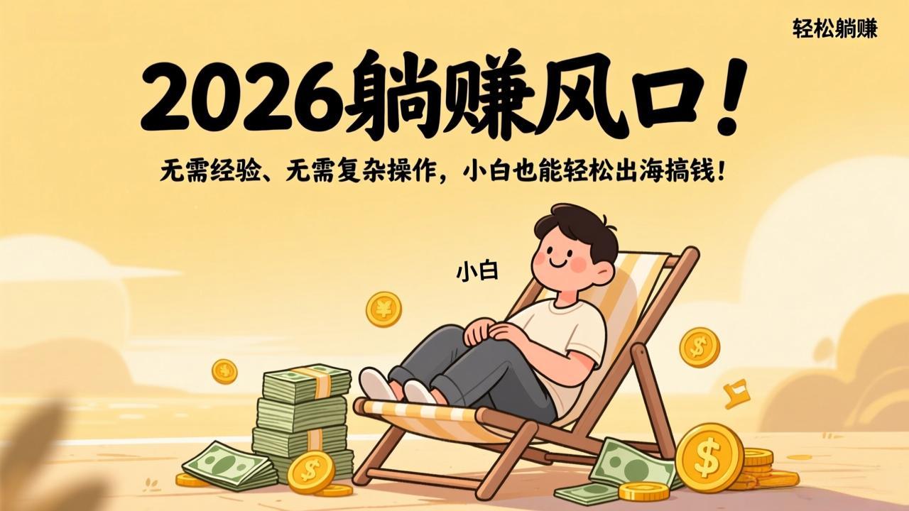 2026躺赚风口！无需经验、无需复杂操作，小白也能轻松出海搞钱！-网创资源