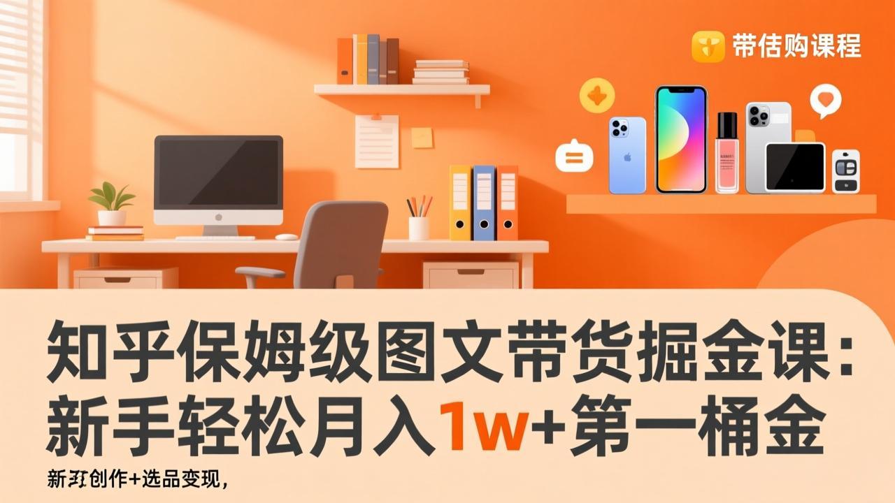 知乎保姆级图文带货掘金课：账号打造+爆文创作+选品变现，新手轻松月入1w+第一桶金-网创资源