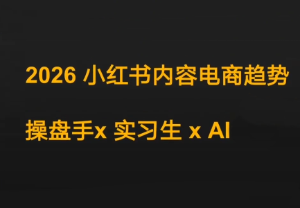迪安·2026小红书内容电商趋势操盘手x实习生xAI-网创资源