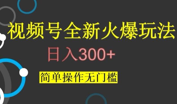 视频号最新爆火玩法，日入300+，简单操作无门槛【揭秘】-网创资源