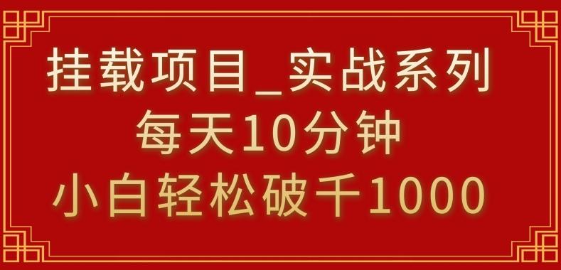 挂载项目，小白轻松破1000，每天10分钟，实战系列保姆级教程【揭秘】-网创资源