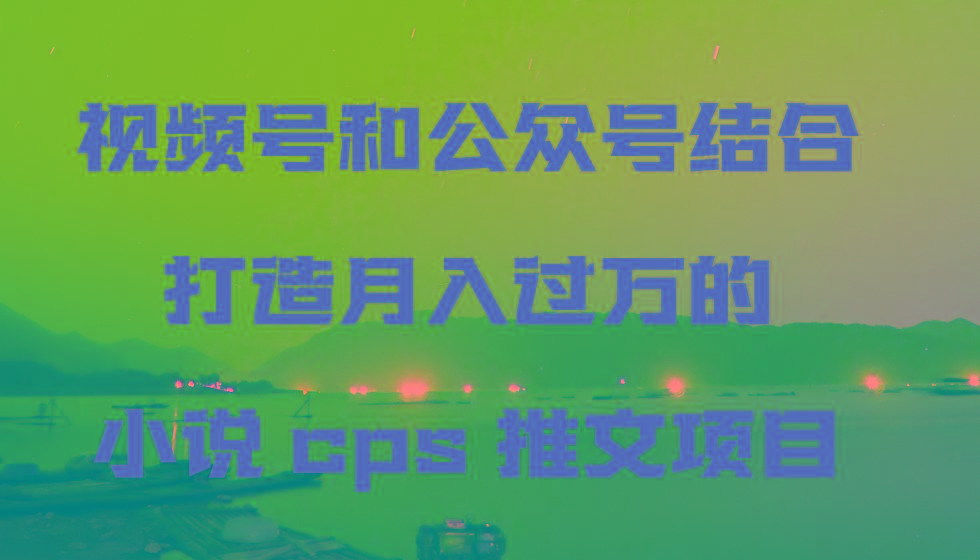 视频号和公众号结合打造月入过万的小说cps推文项目-网创资源