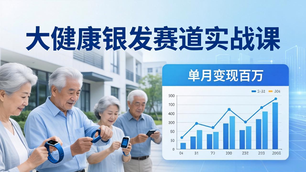 大健康银发赛道实战课：拆解视频号线索型 IP 单月变现百万逻辑，教你精准获客高效变现-网创资源